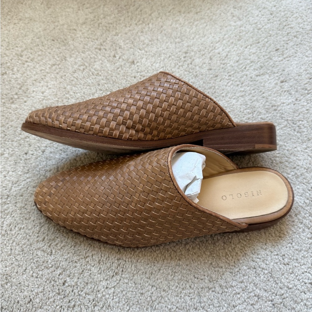 Nisolo Almond Brown Ama Woven Mules